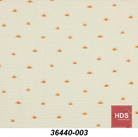 36440-003 Musselin Double Gauze Druck - Sonne