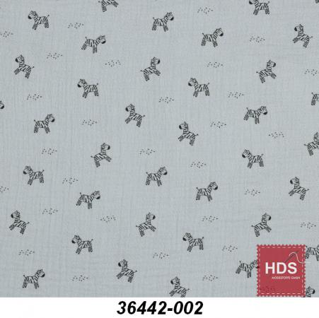 36442-002 Musselin Double Gauze Druck - Zebra