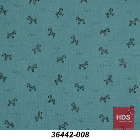 36442-008 Musselin Double Gauze Druck - Zebra
