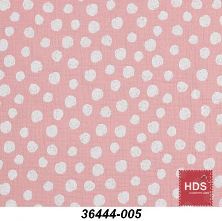 36444-005 Musselin Double Gauze Druck - Punkte