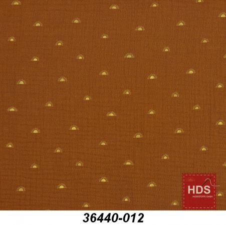 36440-012 Musselin Double Gauze Druck - Sonne