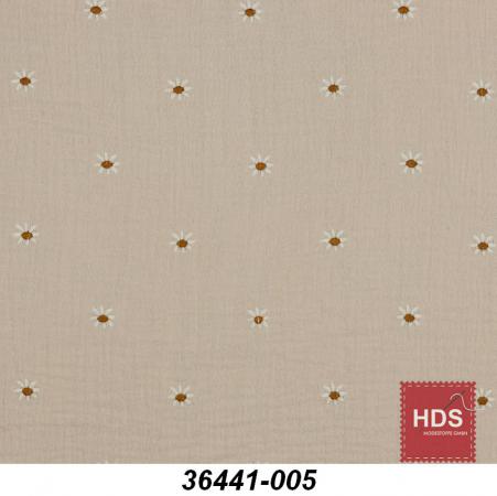 36441-005 Musselin Double Gauze Stickerei - Blumen